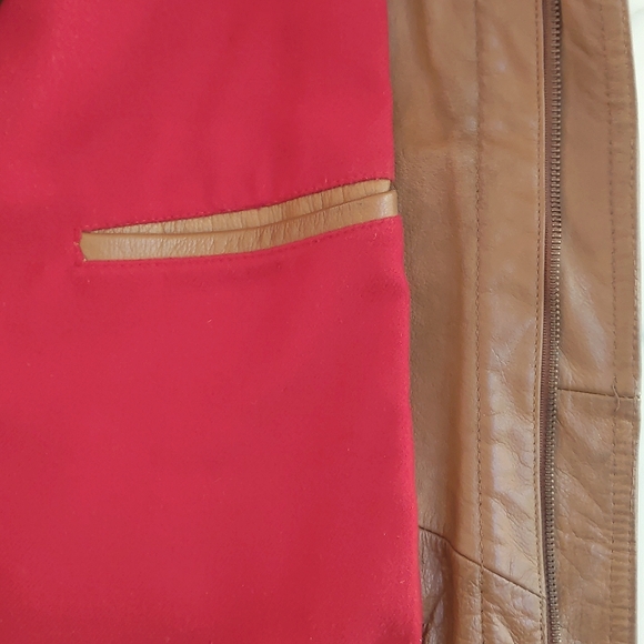 Vintage Lakeland Men 100% Genuine Leather lined jacket removable faux fur collar - Picture 7 of 8